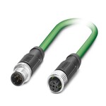 Kabel sieciowy, PROFINET CAT5 (100 Mbit/s), EtherCAT® CAT5 (100 Mbit/s), 4-bieg., PCW/PCW, zielony RAL 6018, ekranowany (Advanced Shielding Technology), Wtyki proste M12, kodowanie: D / IP67, na Gniazdo proste M12 / IP67, długość kabla: 5 m