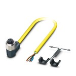 Kabel czujnika/urządzenia wykonawczego, 4-bieg., PCW, żółty, wolny koniec przewodu, na Gniazdo kątowy M12, kodowanie: A, długość kabla: 10 m
