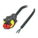 Kabel czujnika/urządzenia wykonawczego, 2-bieg., PUR bez halogenów, czarno-szary (RAL 7021), wolny koniec przewodu, na Gniazdo proste Superseal Rygiel klipsowy, kodowanie: A, długość kabla: 5 m