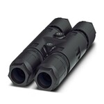 Rozdzielacz H QUICKON, czarny, 4-pinowy+PE, 2,5 mmsup2/sup ... 6,0 mmsup2/sup/690 V/40 A, do kabli o średnicy 9 mm ... 14 mm, z bolcem zamykającym.