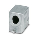Obudowy wtyku B10, do pałąka wzdłużnego, materiał: odlew aluminiowy ciśnieniowy, odporny na wodę morską, odejście kabla: 1, boczne, 1x M25, wysokość: 57 mm, dławnica kablowa: bez, Standard