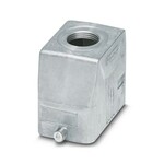 Obudowy wtyku B10, do pałąka wzdłużnego, materiał: odlew aluminiowy ciśnieniowy, odporny na wodę morską, odejście kabla: 1, proste, 1x M20, wysokość: 57 mm, dławnica kablowa: bez, Standard