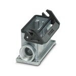 Obudowa gniazda z bocznym wyprowadzeniem kabla B16, z pałąkiem wzdłużnym, materiał: odlew aluminiowy ciśnieniowy, odporny na wodę morską, odejście kabla: 2, boczne, 2x M25, wysokość: 68 mm, dławnica kablowa: bez, Standard
