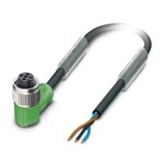 Kabel czujnika/urządzenia wykonawczego, 3-bieg., PCW, czarny RAL 9005, wolny koniec przewodu, na Gniazdo kątowy M12, kodowanie: A, długość kabla: 1,5 m