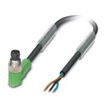Kabel czujnika/urządzenia wykonawczego, 3-bieg., PCW, czarny RAL 9005, Wtyki kątowy M8, kodowanie: A, na wolny koniec przewodu, długość kabla: 1,5 m