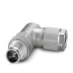 Złącze do transmisji danych, Ethernet CAT6subA/sub (10 Gb/s), 8-bieg., ekranowany, Wtyki kątowe M12 SPEEDCON, kodowanie: X, Szybkozłącza Piercecon®, elementy gwintowane: Odlew ciśnieniowy, niklowany, zewnętrzna średnica przewodu 4 mm ... 8 mm