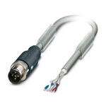 Kabel systemowy magistrali, CANopen®, DeviceNet™, 5-bieg., PUR bez halogenów, srebrnoszary RAL 7001, ekranowany, Wtyki proste M12 SPEEDCON, kodowanie: A, na wolny koniec przewodu, długość kabla: 2 m, Złącze wtykowe nieekranowane