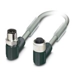 Kabel systemowy magistrali, CANopen®, DeviceNet™, 5-bieg., PUR bez halogenów, srebrnoszary RAL 7001, ekranowany, Wtyki kątowy M12 SPEEDCON, kodowanie: A, na Gniazdo kątowy M12 SPEEDCON, kodowanie: A, długość kabla: 15 m, Złącze wtykowe nieekranowane