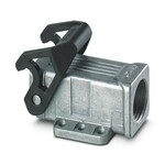 Obudowa gniazda z bocznym wyprowadzeniem kabla D7, z pałąkiem wzdłużnym, materiał: odlew aluminiowy ciśnieniowy, odporny na wodę morską, odejście kabla: 1, proste, 1x M20, wysokość: 27,9 mm, dławnica kablowa: bez, Standard, Zamknięte dno