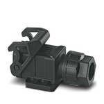 Obudowa gniazda z bocznym wyprowadzeniem kabla D7, z pałąkiem wzdłużnym, materiał: PA, odejście kabla: 1, proste, M20, wysokość: 28 mm, dławnica kablowa: z, Standard, Zamknięte dno