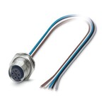 Złącze wtykowe urządzeń ścianki tylnej, Uniwersalny, 5-bieg., Gniazdo, proste, M12-SPEEDCON, A-kodowanie, na wolny koniec przewodu, Skrętki jednożyłowe, długość kabla: 0,5 m, 0,34 mmsup2/sup, skrętka TPE, zalewane, ten artykuł powinien być wolny od ołowiu od 2 kw. 2026 r. zgodnie z RoHS II bez wyjątku 6c (Pb 0,1%), alternatywa bezołowiowa jest dostępna z wyprzedzeniem na żądanie