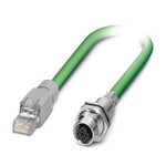 Kabel sieciowy, stopień ochrony: IP67/IP20, długość kabla: 0,35 m, liczba biegunów: 4, 100 Mbit/s, CAT5, wyprowadzenie kabla: proste, EtherCAT®, 1x4xAWG22/7, SF/TQ, zielony RAL 6018