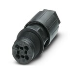 Przepust kablowy, rodzaj przyłącza: zaciski Push-in/ Przyłącze IDC, liczba biegunów: 3+PE, M25, Pin, 1 mmsup2/sup ... 2,5 mmsup2/sup, 400 V, 20 A, PA, czarny, z nakrętką QUICKON, kodowanie: kodowanie, zewnętrzna średnica przewodu: 9 mm ... 14 mm, 2,5 mmsup2/sup
