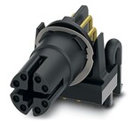 Obudowa stykowa, Ethernet CAT6subA/sub (10 Gb/s), 8-bieg., Gniazdo, kątowe, M12, X-kodowanie, Lutowanie na fali, ten artykuł powinien być wolny od ołowiu od 2 kw. 2026 r. zgodnie z RoHS II bez wyjątku 6c (Pb 0,1%), alternatywa bezołowiowa jest dostępna z wyprzedzeniem na żądanie