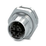 Złącze wtykowe urządzeń ścianki tylnej, Ethernet CAT6subA/sub (10 Gb/s), 8-bieg., Gniazdo, proste, M12-SPEEDCON, X-kodowanie, Lutowanie na fali, ten artykuł powinien być wolny od ołowiu od 2 kw. 2026 r. zgodnie z RoHS II bez wyjątku 6c (Pb 0,1%), alternatywa bezołowiowa jest dostępna z wyprzedzeniem na żądanie