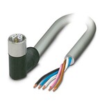Kabel mocy, 5-bieg., PUR bez halogenów, szary RAL 7001, wolny koniec przewodu, na Gniazdo kątowy M12, kodowanie: L, długość kabla: 1,5 m, do prądu stałego do 12 A / 63 V
