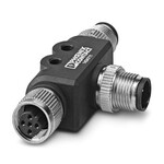 Rozdzielacz T, PROFIBUS DP (12 Mbit/s), 5-bieg., ekranowany, Gniazdo proste M12, kodowanie: B, na Wtyki proste M12, kodowanie: B i Wtyki proste M12, kodowanie: B