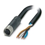 Kabel mocy, 4-bieg., PUR bez halogenów, czarno-szary (RAL 7021), wolny koniec przewodu, na Gniazdo proste M12, kodowanie: L, długość kabla: 10 m, do prądu stałego do 16 A / 63 V