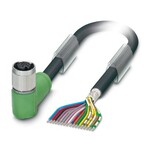 Kabel czujnika/urządzenia wykonawczego, 17-bieg., PUR/PCW, czarny RAL 9005, ekranowany, wolny koniec przewodu, na Gniazdo kątowy M12 SPEEDCON, kodowanie: A, długość kabla: 5 m