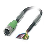 Kabel czujnika/urządzenia wykonawczego, 17-bieg., PCW, czarny RAL 9005, wolny koniec przewodu, na Gniazdo proste M12 SPEEDCON, kodowanie: A, długość kabla: 1,5 m