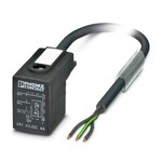 Kabel czujnika/urządzenia wykonawczego, 3-bieg., PUR bez halogenów, czarno-szary (RAL 7021), wolny koniec przewodu, na Wtyk zaworowy B (10 mm), z 1 LED, Układ: dioda Zenera, długość kabla: 5 m