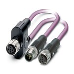 Kabel systemowy magistrali, CANopen®, DeviceNet™, 5-bieg., PUR bez halogenów, fioletowy RAL 4001, ekranowany, Gniazdo proste M12 SPEEDCON, kodowanie: A, na Gniazdo proste M12 SPEEDCON, kodowanie: A i Wtyki proste M12 SPEEDCON, kodowanie: A, długość kabla: 5 m, wszystkie złącza wtykowe, nieekranowane, Ekran nałożony na Pin 1