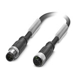 Kabel czujnika/urządzenia wykonawczego, 5-bieg., PUR bez halogenów, czarno-szary (RAL 7021), ekranowany (Advanced Shielding Technology), Wtyki proste M12, kodowanie: A, na Gniazdo proste M12, kodowanie: A, długość kabla: 20 m