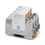 Ogranicznik przepięć, wg typu 2 / Class II, do 2-pinowych izolowanych i uziemionych systemów napięcia stałego PV 1000 V DC, do montażu na szynie DIN, 3-pinowy element bazowy, trzy wtykowe elementy ochronne z kontrolą termiczną, komunikat o stanie na każdym wtyku.