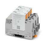 Ogranicznik przepięć do 2-pinowych izolowanych i uziemionych systemów napięcia stałego PV 1000 V DC, do montażu na szynie DIN, 3-pinowy element bazowy, trzy wtykowe elementy ochronne z kontrolą termiczną, komunikat o stanie na każdym wtyku.