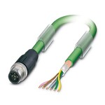 Kabel systemowy magistrali, INTERBUS (16 Mbit/s), 5-bieg., PUR bez halogenów, zieleń majowa RAL 6017, ekranowany, Wtyki proste M12, kodowanie: B, na wolny koniec przewodu, długość kabla: 2 m