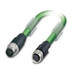 Kabel systemowy magistrali, INTERBUS (16 Mbit/s), 5-bieg., PUR bez halogenów, zieleń majowa RAL 6017, ekranowany, Wtyki proste M12, kodowanie: B, na Gniazdo proste M12, kodowanie: B, długość kabla: 1 m