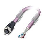 Kabel systemowy magistrali, CANopen®, DeviceNet™, 5-bieg., PUR bez halogenów, fioletowy RAL 4001, ekranowany, wolny koniec przewodu, na Gniazdo proste M12, kodowanie: A, długość kabla: 10 m
