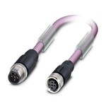 Kabel systemowy magistrali, CANopen®, DeviceNet™, 5-bieg., PUR bez halogenów, fioletowy RAL 4001, ekranowany, Wtyki proste M12, kodowanie: A, na Gniazdo proste M12, kodowanie: A, długość kabla: 0,3 m
