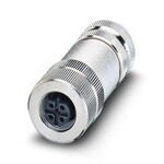 Złącze do transmisji danych, PROFIBUS, INTERBUS, 5-bieg., ekranowany, Gniazdo proste M12, kodowanie: B, Przyłącze śrubowe, elementy gwintowane: Odlew ciśnieniowy, niklowany, dławnica kablowa Pg9, zewnętrzna średnica przewodu 6,5 mm ... 8,5 mm