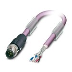 Kabel systemowy magistrali, CANopen®, DeviceNet™, 5-bieg., PUR bez halogenów, fioletowy RAL 4001, ekranowany, Wtyki proste M12 SPEEDCON, kodowanie: A, na wolny koniec przewodu, długość kabla: 10 m