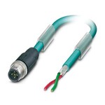 Kabel systemowy magistrali, PROFIBUS, 2-bieg., PUR/PCW, niebieski, ekranowany, Wtyki proste M12, kodowanie: B, na wolny koniec przewodu, długość kabla: 5 m
