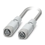 Przewód połączeniowy/ Zacisk typu push-lock, liczba biegunów: 2+PE, Gniazdo/pin, 450 V, 16 A, PA, jasnoszary, kodowanie: P, 2,5 mmsup2/sup, długość przewodów: 3 m, Kołek proste, na Gniazdo proste