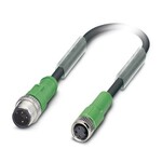 Kabel czujnika/urządzenia wykonawczego, 3-bieg., PUR bez halogenów, czarno-szary (RAL 7021), Wtyki proste M12, kodowanie: A, na Gniazdo proste M8, długość kabla: 5 m