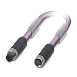Kabel systemowy magistrali, CANopen®, DeviceNet™, 5-bieg., PUR bez halogenów, fioletowy RAL 4001, ekranowany, Wtyki proste M8, kodowanie: B, na Gniazdo proste M8, kodowanie: B, długość kabla: 2 m, Złącze wtykowe nieekranowane