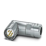 Złącze kablowe M23 CA, kątowe, 6-biegunowe, Pin, przyłącze lutowane, ekranowane, blokada śrubowa, kodowanie N, średnica kabla 3-14,5 mm