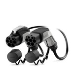 CHARX connect comfort, GB/T, Typ 2, Przenośny kabel ładowania AC, 32 A trwale, 440 V AC, z wtykiem ładowania pojazdu i wtykiem stacji ładowania, kabel: 5 m, czarny, prosty, z osłonką, z możliwością zamknięcia na kłódkę, obudowa: czarny, szary, Logo PHOENIX CONTACT, IEC 62196-2, GB/T 20234.2-2015, do ładowania prądem przemiennym (AC) pojazdów elektrycznych (EV) z gniazdami ładowania pojazdu GB/T