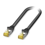 Kabel krosowe, RJ45/IP20 proste na RJ45/IP20 proste, długość kabla: 0,5 m, liczba biegunów: 8, 10 Gb/s, CAT6subA/sub, przekrój przyłącza: AWG 26- 26, Ethernet, 4x2xAWG26/7. S/FTP, czarny