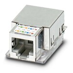 Wkładka żeńska RJ45, rodzaj: RJ45, stopień ochrony: IP20, liczba biegunów: 8, CAT5, materiał: Metal, rodzaj przyłącza: Przyłącze IDC, przekrój przyłącza: AWG 24- 22, Ethernet