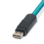 Konfekcjonowany kabel USB, ekranowany, kolor: RAL 5021 (lazurowy), powłoka PUR, USB Typ A/Standard na swobodną końcówkę, długość: 2 m