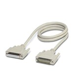 Konfekcjonowany kabel D-SUB, ekranowany, 25-polowy, elastyczny (7-drutowy), kolor kabla RAL 7000 (szary), stopień ochrony IP20, głowica 1 z gniazdem shell 3 i prostym odejściem kabla, głowica 2 ze stykiem męskim shell 3 i prostym odejściem kabla, długość: 1 m