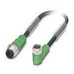 Kabel czujnika/urządzenia wykonawczego, 3-bieg., PUR bez halogenów, czarno-szary (RAL 7021), Wtyki proste M12, kodowanie: A, na Gniazdo kątowy M8, kodowanie: A, długość kabla: 0,6 m