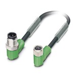Kabel czujnika/urządzenia wykonawczego, 3-bieg., PUR bez halogenów, czarno-szary (RAL 7021), Wtyki kątowy M12, kodowanie: A, na Gniazdo kątowy M8, kodowanie: A, długość kabla: 0,6 m