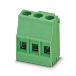 Zacisk płytki drukowanej nie wtykowy, prąd znamionowy: 24 A, napięcie znamionowe (III/2): 400 V, przekrój znamionowy: 2,5 mmsup2/sup, liczba potencjałów: 3, liczba rzędów: 1, liczba pinów na rząd: 3, rodzina produktów: MKDSO 2,5/..-L, raster: 5 mm, rodzaj przyłącza: Zacisk śrubowy z tuleją zaciskową, montaż: Lutowanie na fali, kierunek przyłączania przewód/płytka: 0 °, kolor: zielony, Układ pinów: Liniowe ustawienie kołków, Długość pinu P: 3,5 mm, liczba pinów lutow