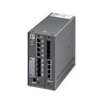 Zabezpieczający switch zarządzalny z czterema portami RJ45 dla 10/100/1000 Mbit/s, czterema portami SFP dla 100/1000 Mbit/s, czterema gigabitowymi portami combo HSR/PRP (10/100/1000 Mbit/s, złącze RJ45. 100/1000 Mbit/s złącze SFP) i temperaturą roboczą -40°C ... +85°C, zasilacz 24 V DC (wartość znamionowa)
