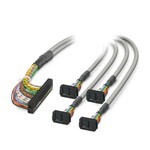 Okrągły kabel konfekcjonowany. przyłącze 1: IDC/FLK listwa styków żeńskich (1x 50-bieg.). złącze 2: IDC/FLK listwa styków żeńskich (4x 14-bieg.). długość kabla: 2 m